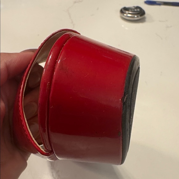 Prada Red Patent Slide Platform Sandals - Picture 9 of 9